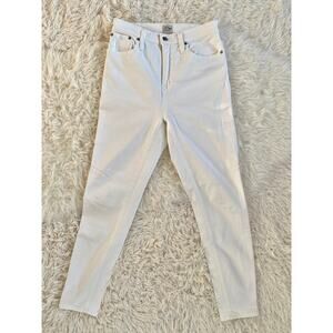 J. Crew Denim High Rise White Curvy Toothpick Jeans, size 29